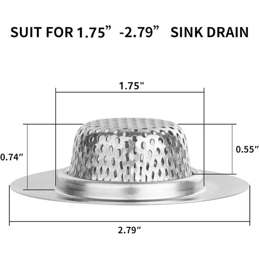 0.74-inch deep basket with 0.08-inch fine mesh perforations