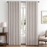 MIULEE Simple Linen Blackout Window Panels for Less-Is-More Decor, 42x84 Ivory 2 Pack