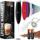 Zulay Kitchen Battery-Powered Milk Frother – Less-is-More Design, Small Footprint Whisk for Coffee and Matcha in Sand