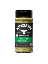 Kinder's Organic Buttery Garlic Master Salt – Smoky Garlic Dry Rub for Backyard Grilling and Smoking