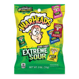 WARHEADS Extreme Sour Hard Candy Assorted Flavors 2 oz Bag Lunchbox Surprise for Kids and Tweens Ages 6-14