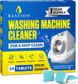 Laundry Room Cleaner Tablets 24 Pack – Reliable Background Home Maintenance, Septic-Safe Drum Deodorizer