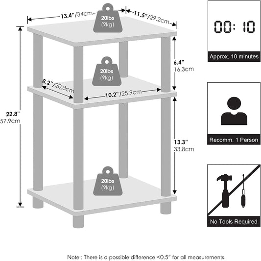 3-tier open shelf layout (with 1-tier and 2-tier variants available across the line)