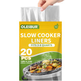OLESBUR Oval Slow Cooker Liners – Heavy-Duty Outdoor Cooking Bags for Picnic and Patio Meals