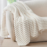 BEDELITE Ribbed Fleece Throw Blanket – Thoughtful Birthday Gift for Women, Cozy Plush Layer for Couch or Bed