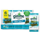 Gimme Seaweed Organic Roasted Seaweed – Low Calorie Keto Snack with Omega 3 and Iodine for Mindful Eating, 6 Pack