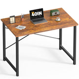 DUMOS Compact Minimalist Desk for Small Apartments Featuring Square-Tube Legs and Wood Laminate Top