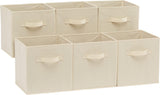Amazon Basics Collapsible Fabric Storage Cubes Organizer with Handles, Durable Storage Cubes for Garage Shelving and Work-from-Home Setup, 10.5-Inch 6-Pack