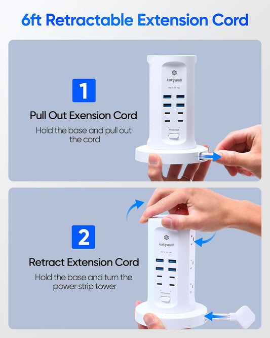 8 usb ports (4 usb-c + 4 usb-a) with 4.8a total output, upgradeable to 65w fast charging