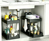 DEKAVA Tool-Free Under Sink Drawer – Simple Cabinet Upgrade, Compact 2 Pack Organizer for Restrained Spaces