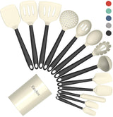 Coukre Silicone Kitchen Tools – Clutter-Free Kitchen Drawer Storage, 14 Essential Pieces in One Coordinated Set