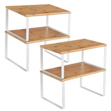 SONGMICS Cabinet Organizer Set of 4 – Heather Greige Finish Storage Rack for Elevated Home Aesthetic