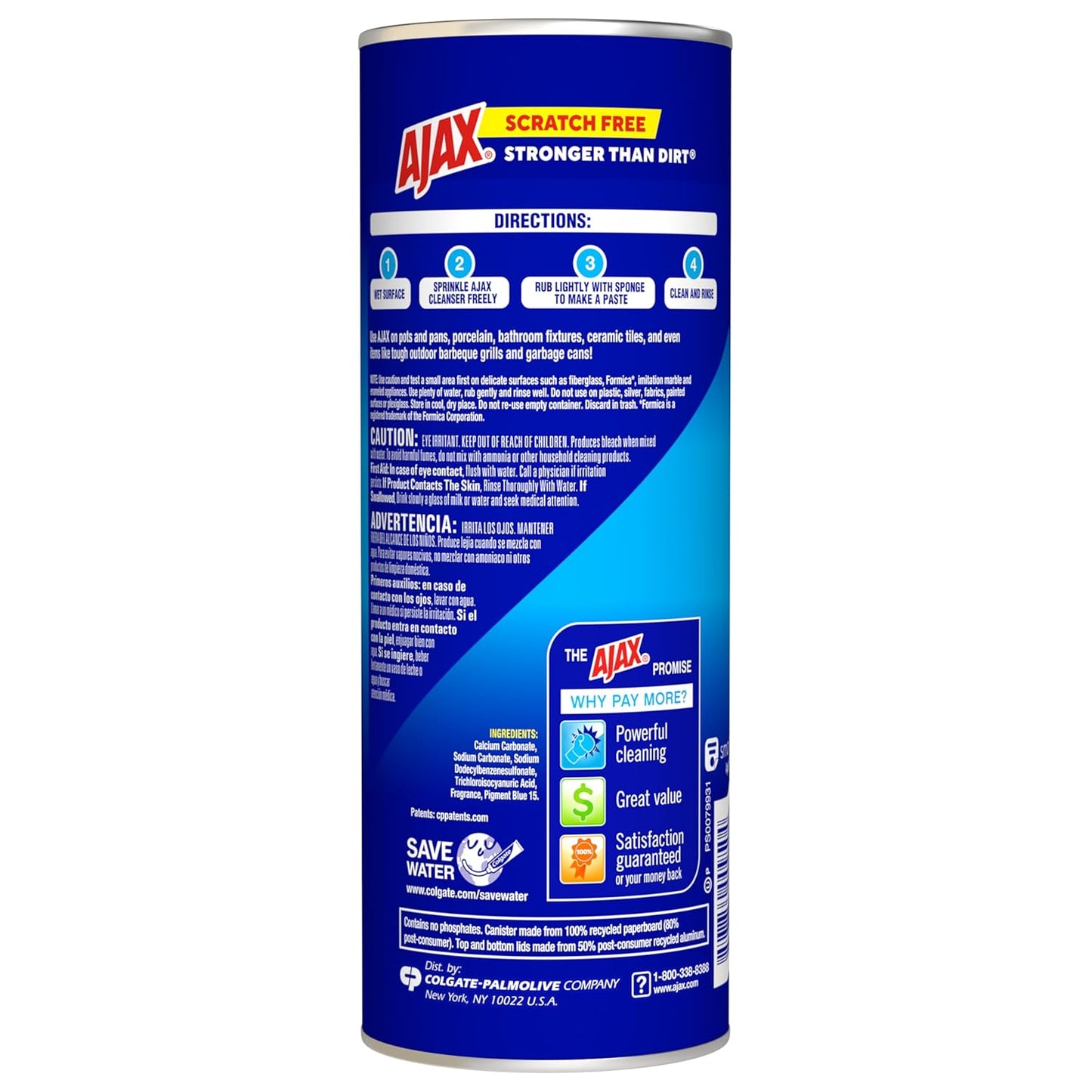 Ajax Powder Cleanser with Bleach - Commercial-Grade 12-Pack for Janitorial and Office Teams