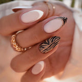 Almond Press on Nails Medium with 38 Designs – Stress Free At Home Manicure, Glitter Ombre Press ons for Wind Down Evenings