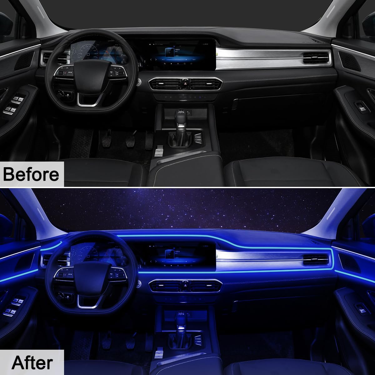 AuroraDrive Premium Interior Car LED Strip Lights APP Control – High-End Ambient Lighting Upgrade for Luxury Vehicle Cabin