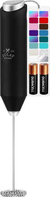 Zulay Kitchen Milk Frother Handheld - Intentional Living Pick, Lightweight Battery Frother in 33 Minimalist-Inspired Colors
