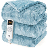 EHEYCIGA Faux Fur Heated Blanket – Family Safe Heated Throw for Living Room, No Open Flame Risk