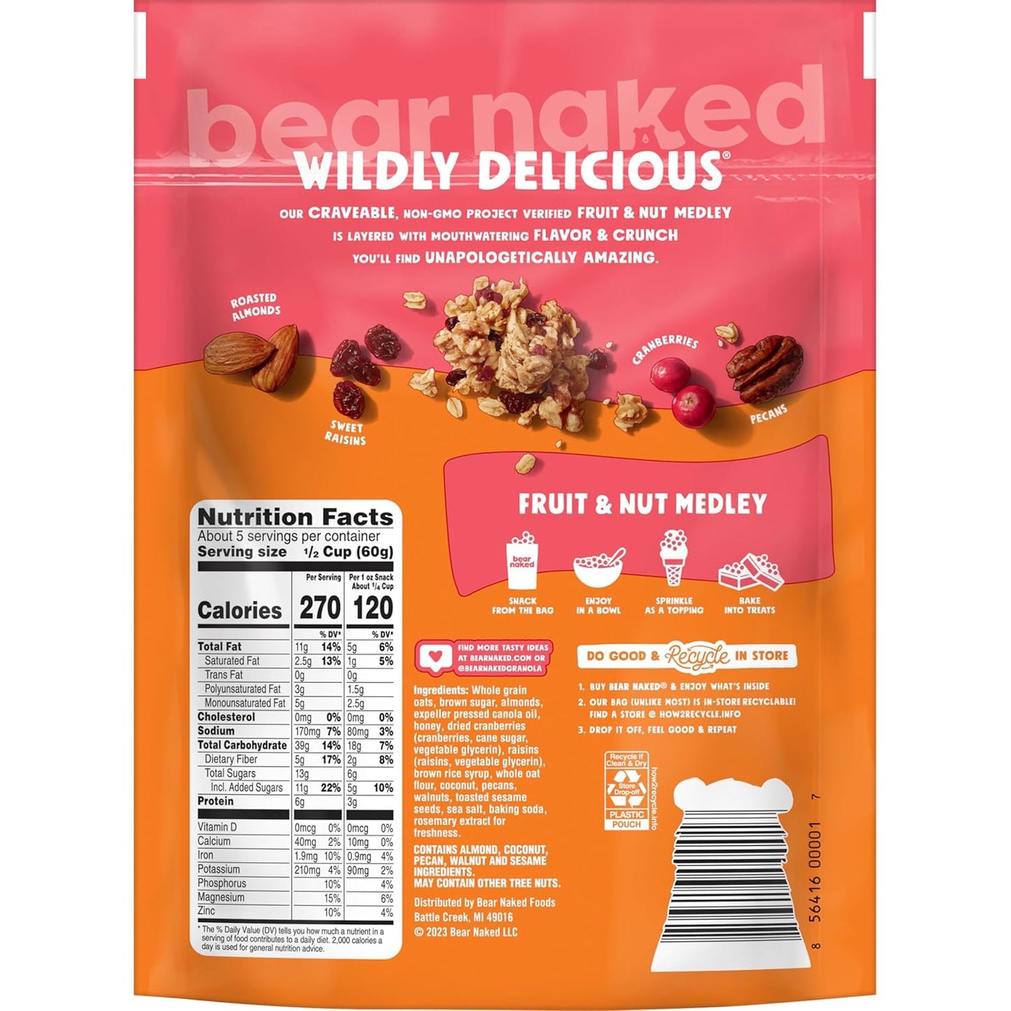 Bear Naked Fruit and Nut Granola – Wholesome Morning Bowl for Mindful Breakfast Rituals, 12oz Bag