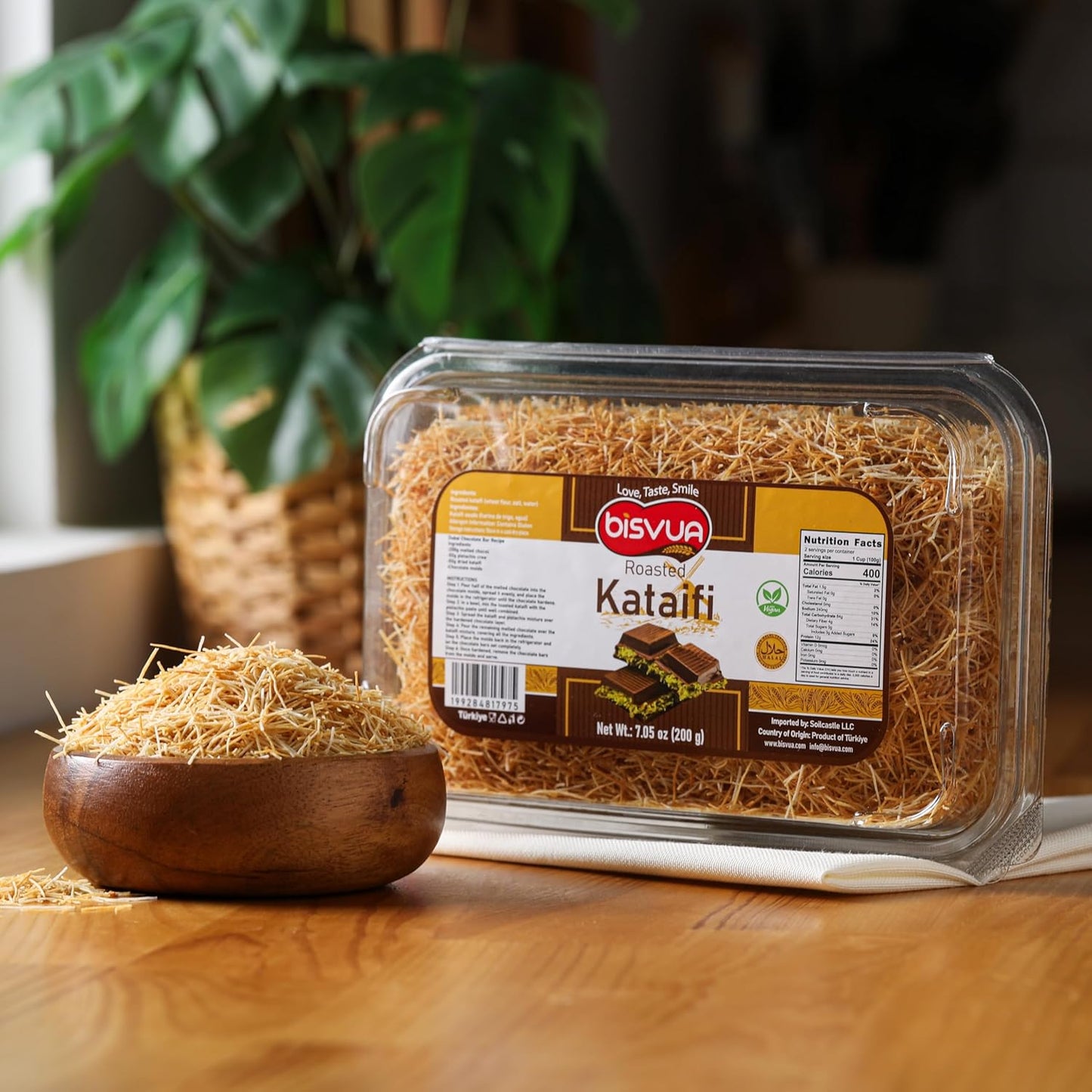 BISVUA Turkish Kataifi 200g – 100% Natural Wheat Dough with No Preservatives for Mindful Home Baking