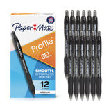 Paper Mate Profile Gel Pen 0.7mm Black 12 Pack – Focused Note-Taking for Home Office and Study Desk Workflows