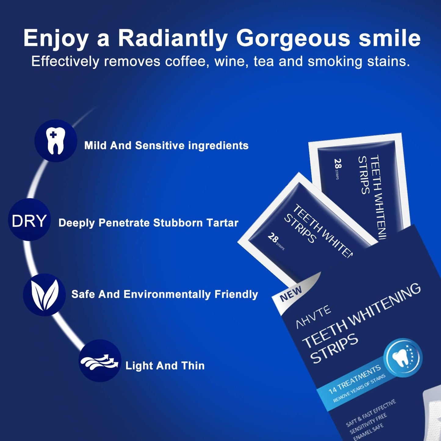 BrightSmile Co. Teeth Whitening Strips – Thoughtful Gift for Mom, Sensitive Teeth Whitening Kit, 14-Day Treatment