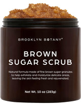 Brooklyn Botany Brown Sugar Body Scrub – Luxurious Housewarming Present for Women and Men, Vegan Exfoliating Spa Scrub 10 oz