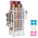 Aquzee Wrapping Paper Holder with Rounded Metal Frame – Family Hallway Storage During Birthday Season