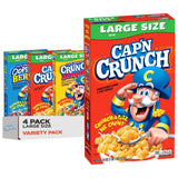 Cap'n Crunch Cereal Original & Crunch Berries Variety Pack – Large Size Boxes for Kids Breakfast and Lunchbox Treats