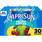 Capri Sun Pacific Cooler Juice Pouches, 30 ct Travel Box, Leak-Proof Straw Packs for Hiking, Camping, Picnics, and Family Road Trips