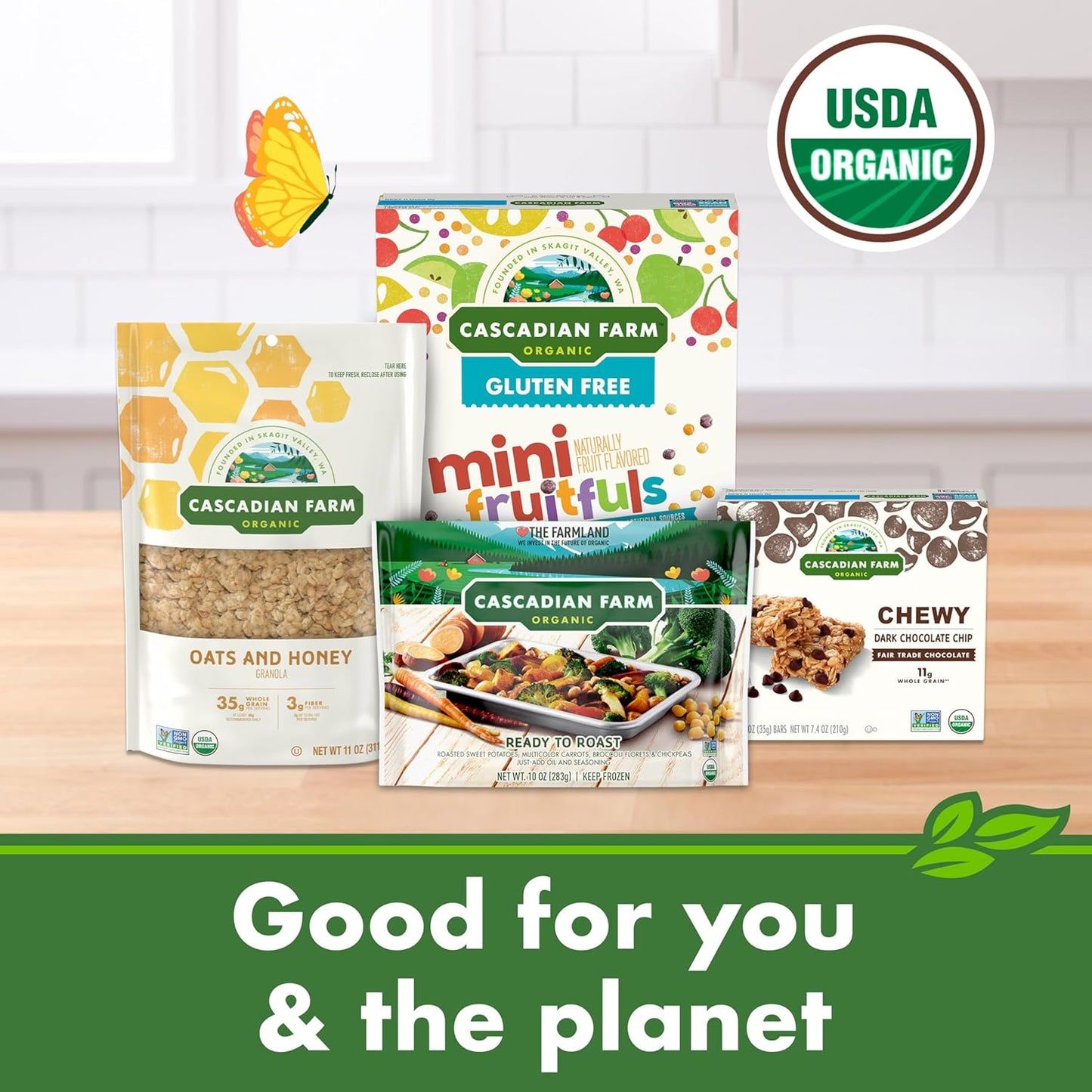 Cascadian Farm Organic Cinnamon Apple Cereal – Kid Friendly Lunchbox Snack for School and After School, No Added Sugar