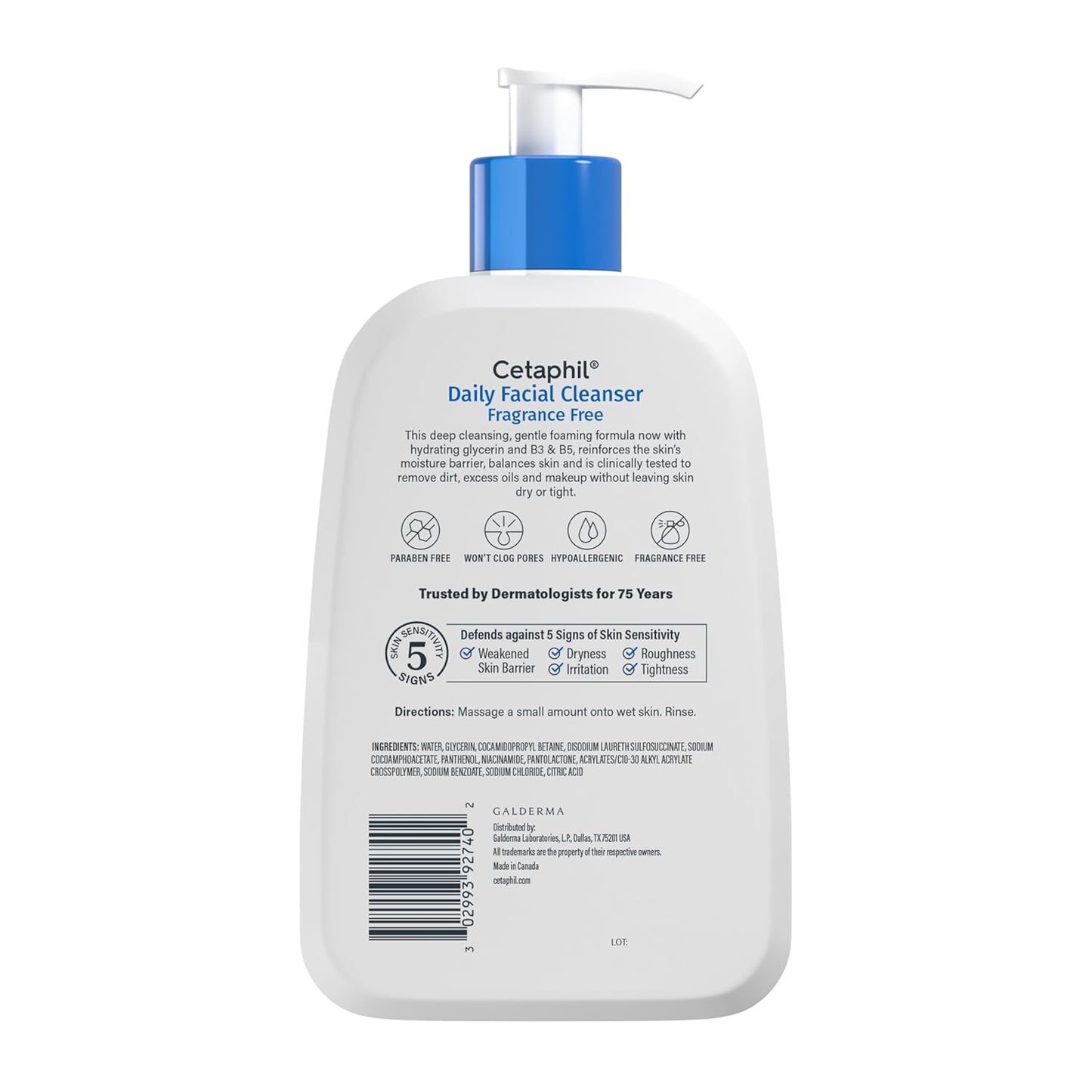 Cetaphil Foaming Face Wash – Clean, Uncomplicated Skincare Step for Minimalist Bathroom Counters, 16 Oz