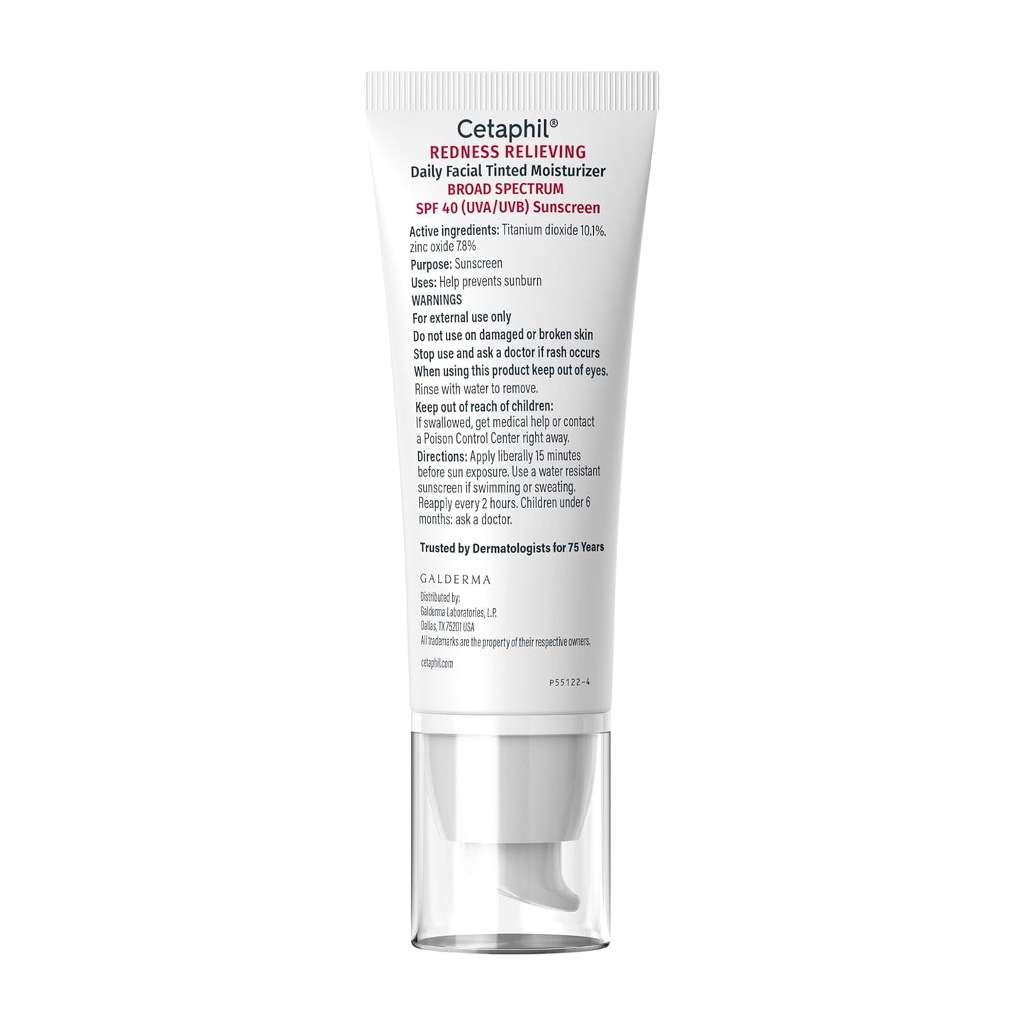 CETAPHIL Redness Relieving Daily Facial Moisturizer SPF 40 – Reef-Safe Tinted SPF for Beach and Travel Days