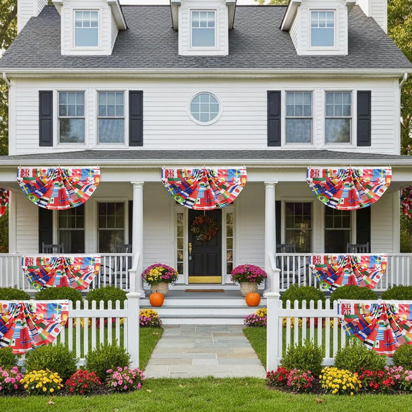 Child-Safe International Flags – Durable Pleated Fan Set Perfect for Nurseries & Kids' Bedrooms