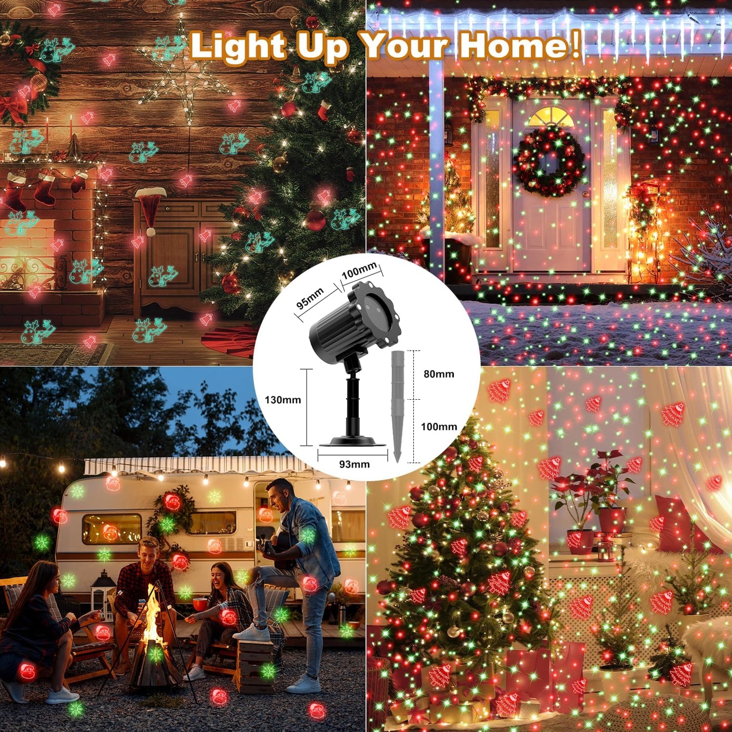 Christmas Light Projector Gift for Mom and Grandma – Easy Outdoor Holiday Decor with Remote for Senior Parents Who Cannot Hang String Lights