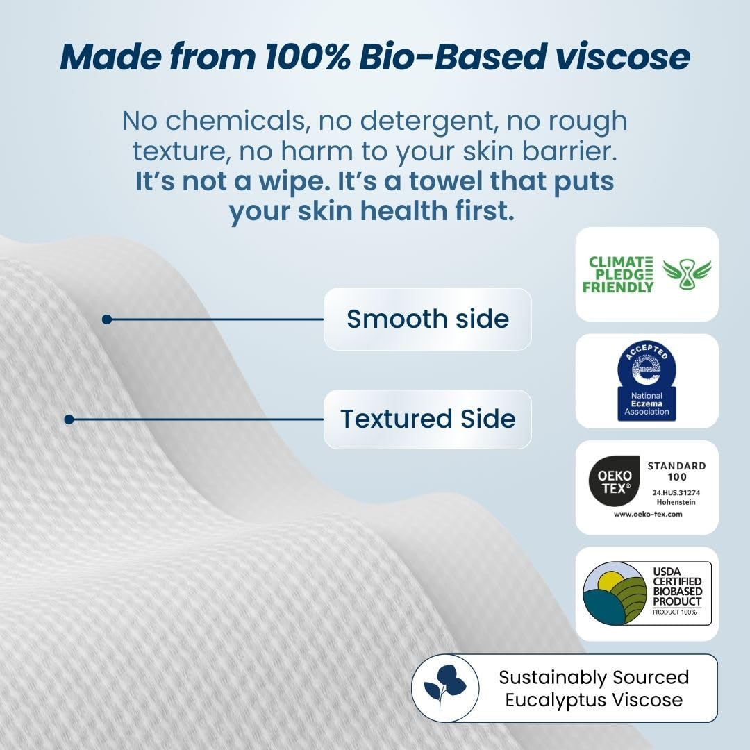 Clean Skin Club Clean Towels XL Supreme – Hypoallergenic Disposable Face Towel for Teen Skincare and Shared Bathrooms