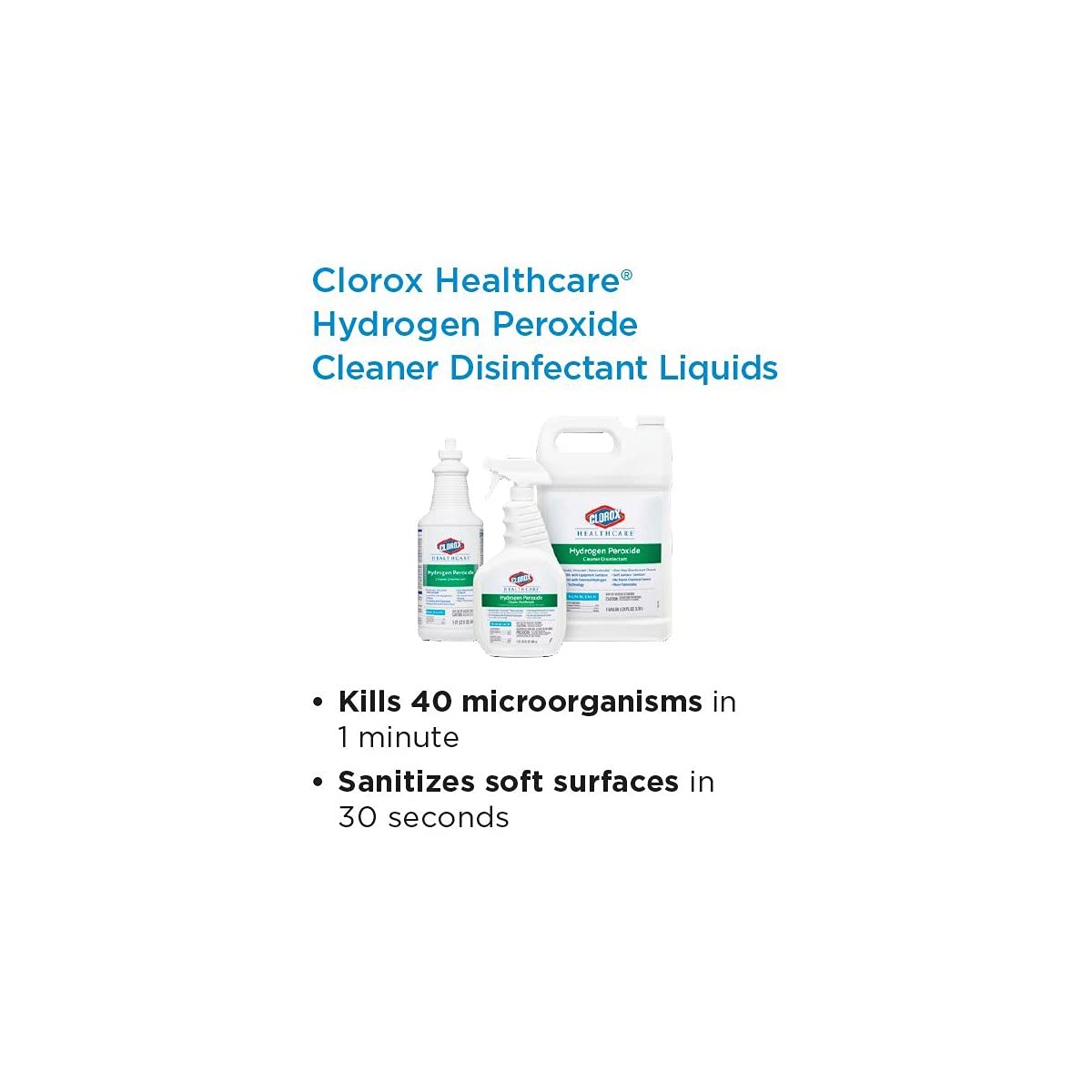 Clorox Healthcare Hydrogen Peroxide Cleaner Disinfectant – Fast 1-Minute Kill Time Disinfectant for Quicker Operating Room Turnover