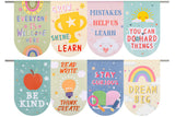 Fovths Boho Back to School Curtains 36" x 24" – 8-Piece Set for Kids' Reading Nooks, Playroom Windows, and Nursery Decor