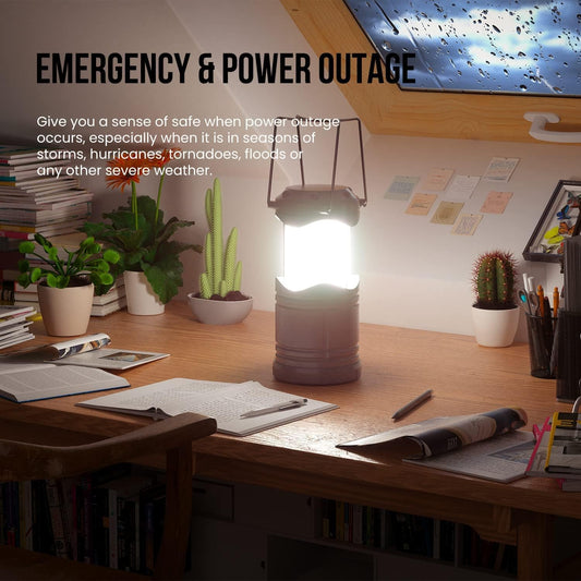 collapsible form with foldaway handles that also serve as the on/off and brightness control
