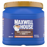 Maxwell House Colombian Medium Roast Ground Coffee 23.1oz Canister – Office Pantry Brew for Focused Morning Routines
