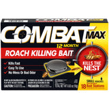 Combat Max Small Roach Killing Bait for Home Offices and Kitchens – Discreet, Odorless, 12-Month German Roach Stations That Work in the Background