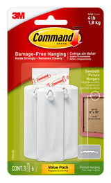 Command Picture Hanging Hooks – Large White Wall Hooks for Living Room Gallery Wall, No-Drill Frame Mounting