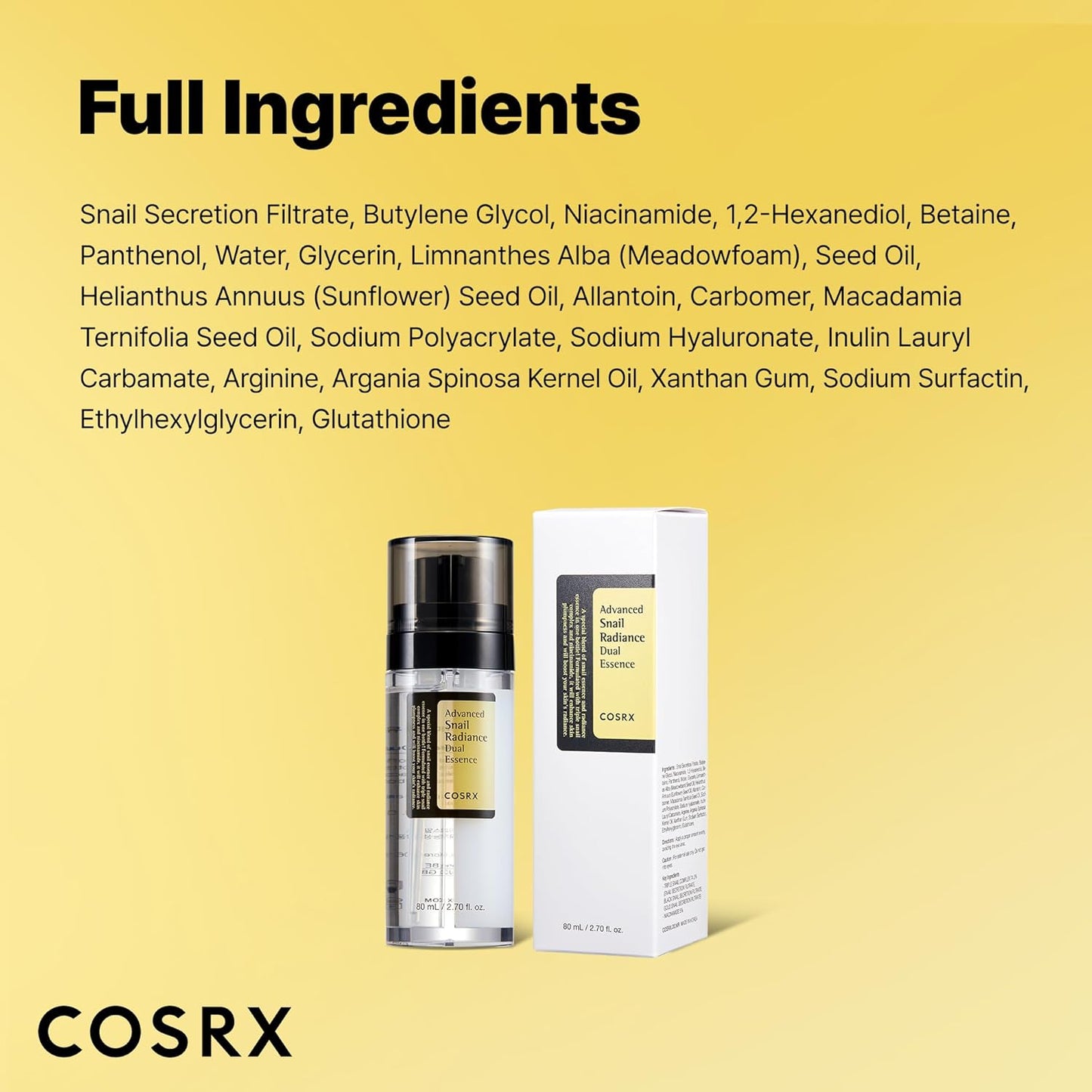 COSRX Snail Mucin 74% + Niacinamide 5% Dual Essence – Wind-Down Self-Care Step for Hydration and Calm