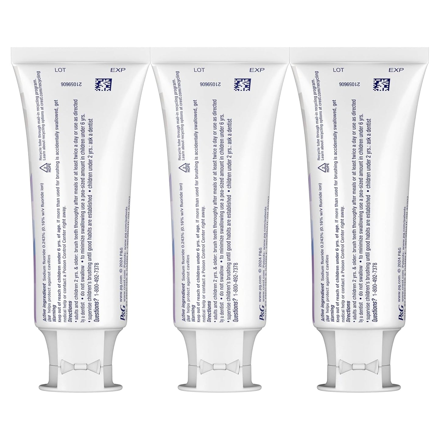 Crest 3D White Brilliance Bright Mint Toothpaste – Three Tube Whitening Set for a Clean, Uncluttered Bathroom Counter