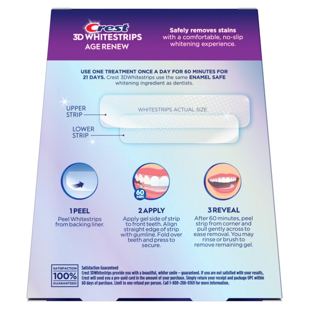 Crest 3D Whitestrips Age Renew – 1-Hour Nightly Smile Treatment for Personal Wellness Rituals
