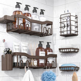 NESOMI 7-Pack Shower Caddy Adhesive – Thoughtful Holiday Gift for Mom with Coordinated 8-Piece Bathroom Set