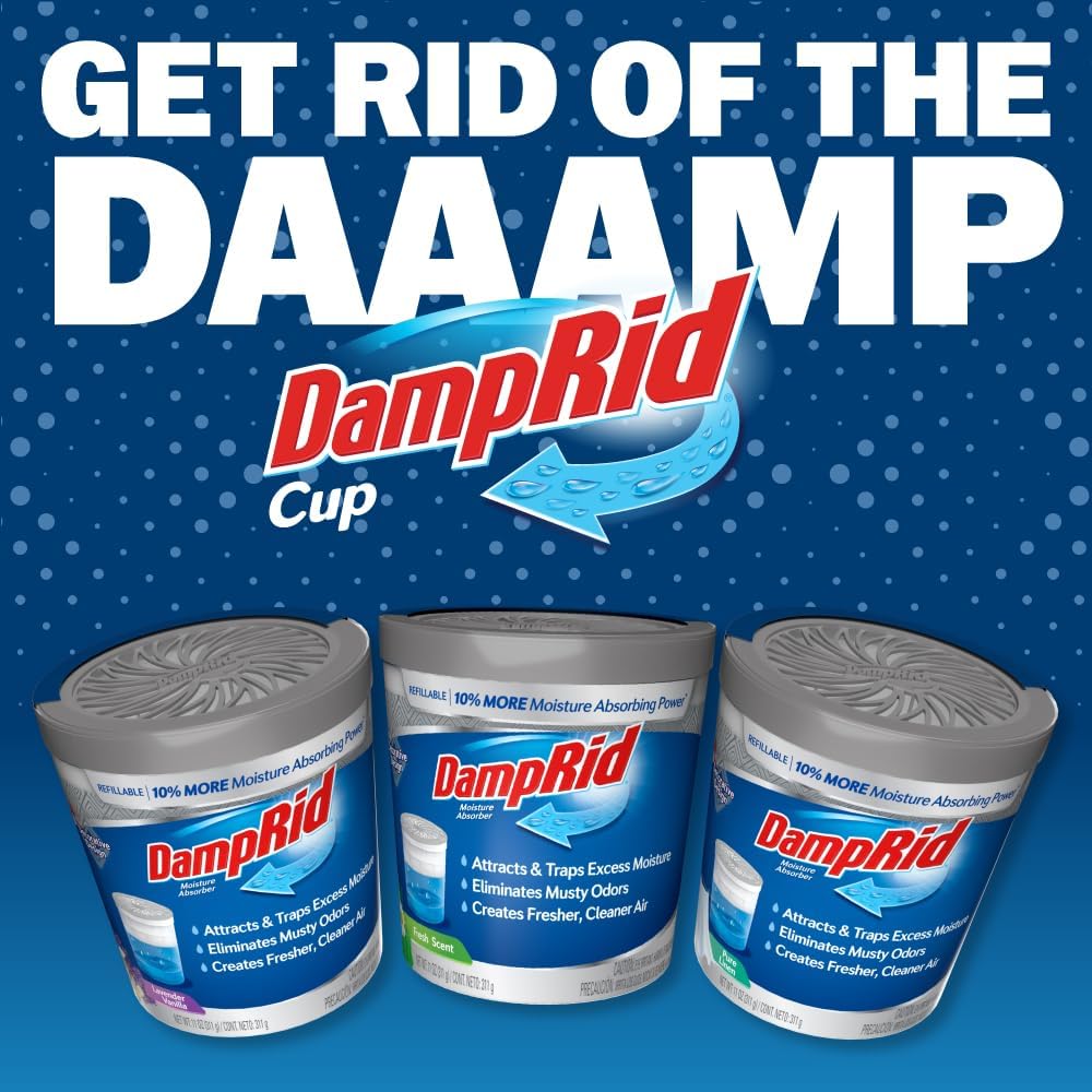 DampRid Fresh Scent Moisture Absorber 6-Pack, Cordless and Worry Free Humidity Solution for Pet Friendly Homes and Nurseries