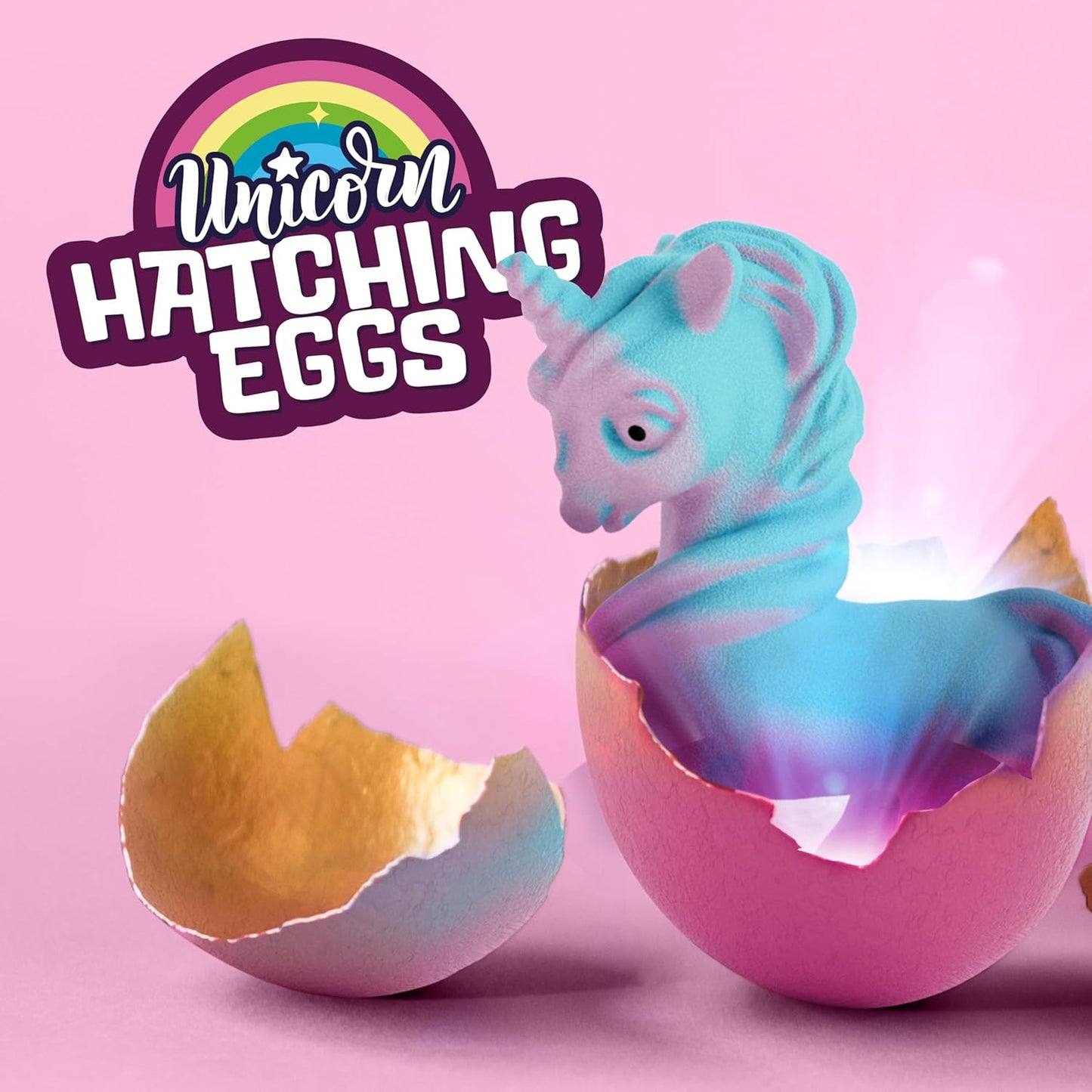 Dan&Darci Unicorn Hatching Surprise Eggs - Easter Basket Stuffer and Birthday Party Favor for Girls Ages 3-8, Pack of 6 with Collector Cards
