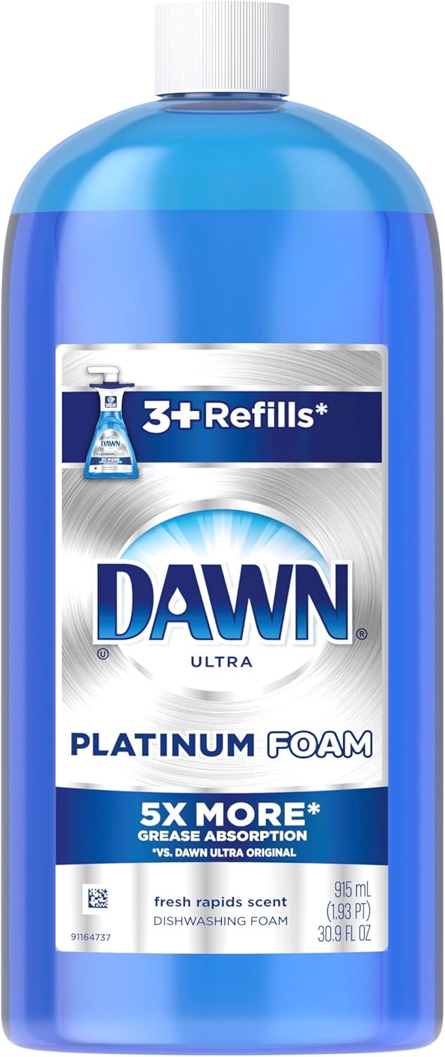 Dawn Fresh Rapids Dishwashing Foam – Fast Dishes Between Deep Work Sessions, 30.9 Oz Six-Pack Refill