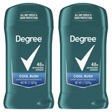 Degree Men Cool Rush Antiperspirant Stick Twin Pack 2.7 oz for Outdoor Work, Hiking, and Backyard Cookouts | 48-Hour Sweat Control