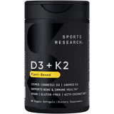 Sports Research D3 K2 MK-7 Premium Holiday Stocking Stuffer Gift for Wellness Enthusiast or Vegan